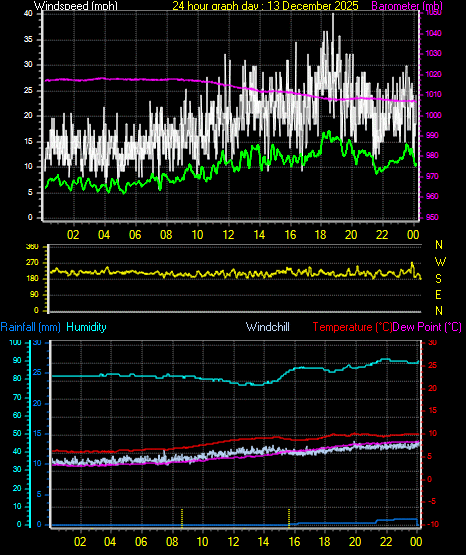 24 Hour Graph for Day 13